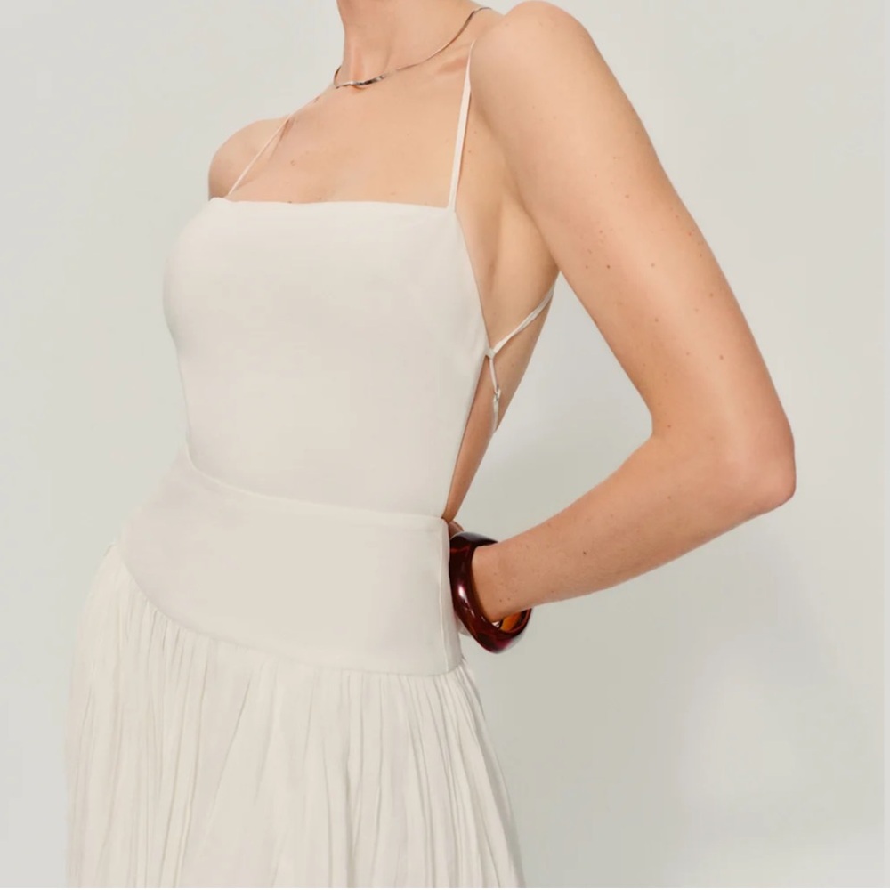 NWT Reformation Perlette Dress Ivory - Picture 3 of 9